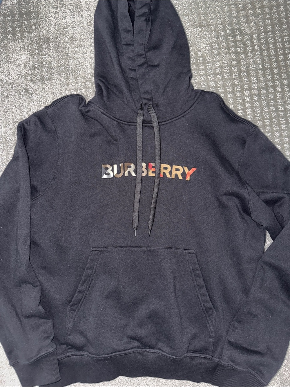 Burberry Black Hoodie with Multicolor Logo